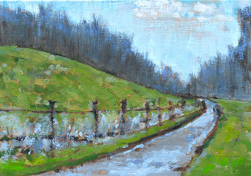 Virginia Winter Farm Landscape Painting