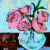 Pink Roses Still Life Painting