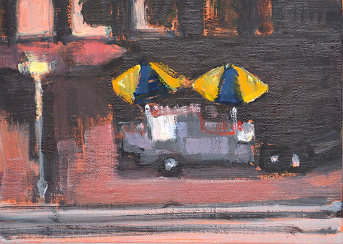 Hot Dog Stand At Night Painting by Kevin Inman San Diego