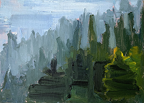 Redwoods plein air painting by Kevin Inman 